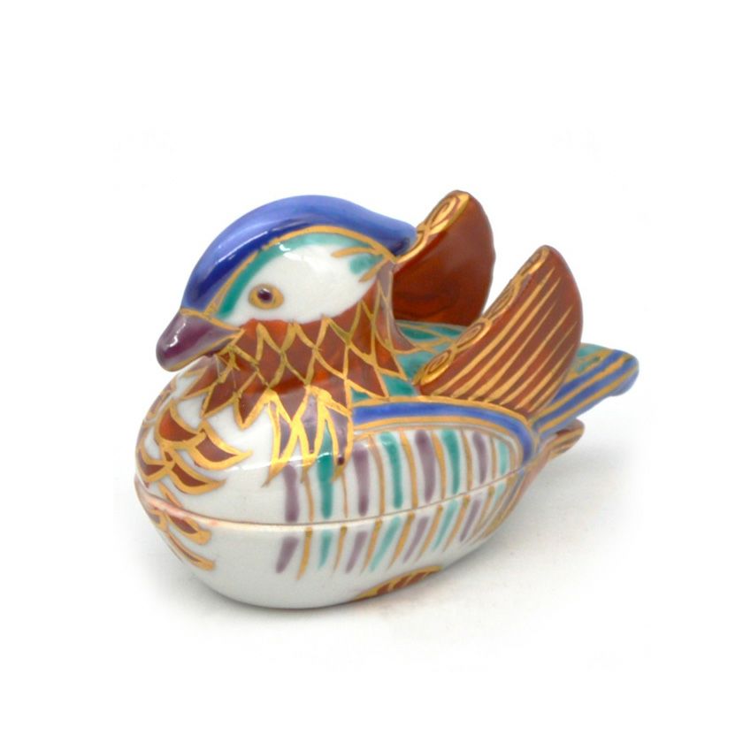 茶道具 香合（こうごう） 香合 色絵 鴛鴦（おしどり） 高野 昭阿弥