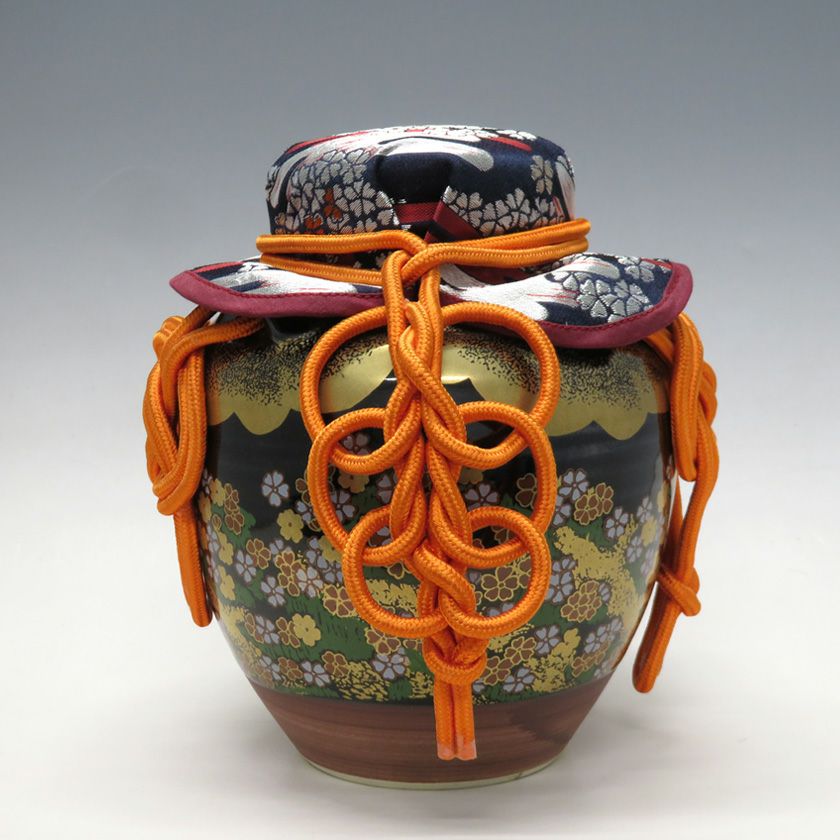 茶道具 壷（壺・つぼ） 茶壺 飾壺 仁清写 色絵吉野山図 玉泉窯 | 千年