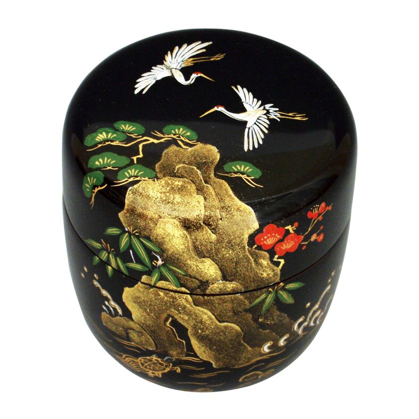 茶道具 薄茶器（うすちゃき） 中棗 菊蒔絵 利休好写 佐々木 麗峰