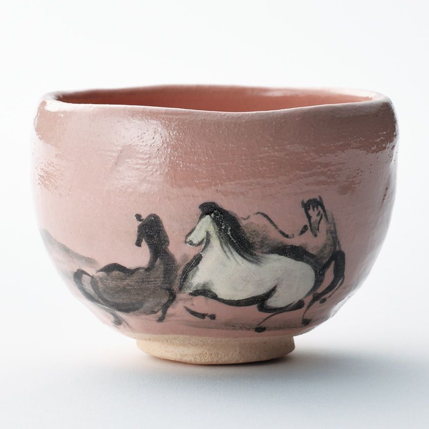 茶道具 抹茶茶碗（まっちゃちゃわん） 干支茶碗 馬の絵 吉村 楽入 干支