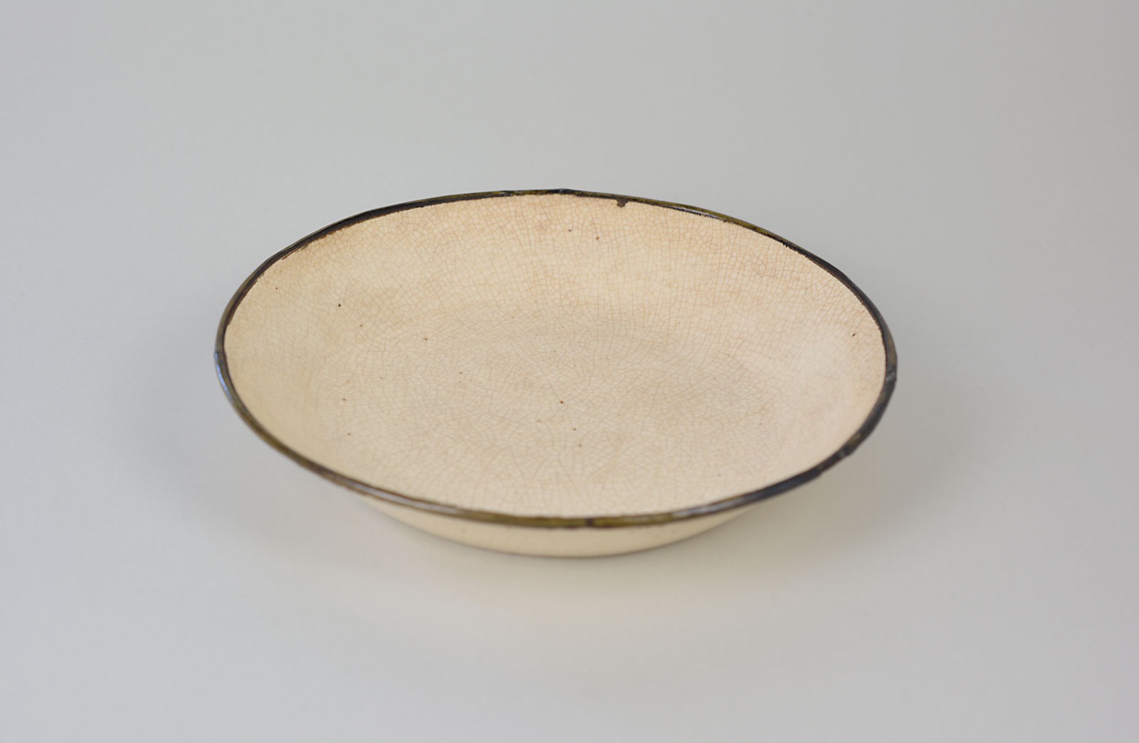 中国 徳化窯 白磁 銅覆輪 輪花皿 四客 V R7320 中国 徳