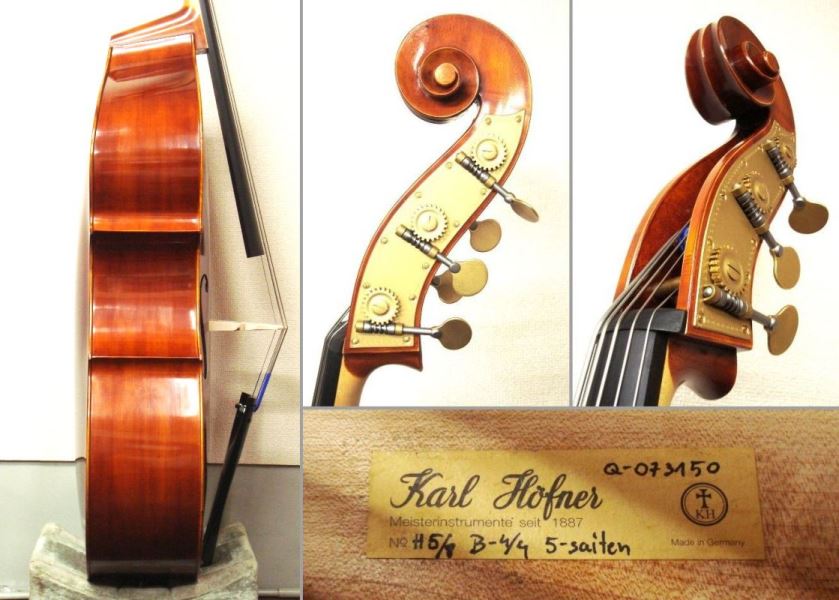 5弦コントラバス本体 【希少】KARL HOFNER コントラバス弓 カール
