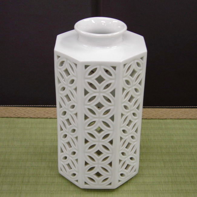 茶道具】 白磁七宝透皆具 藤城 本物 茶道具】加藤藤城作 白磁七宝透皆