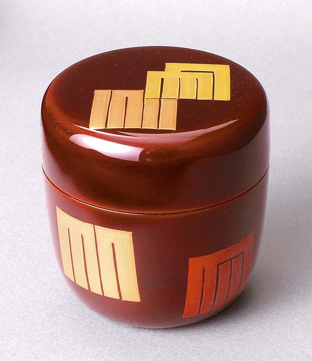 通販販売【茶道具】 中棗 溜塗 源氏香 玄々斎好写 *源氏棗*茶器*茶入