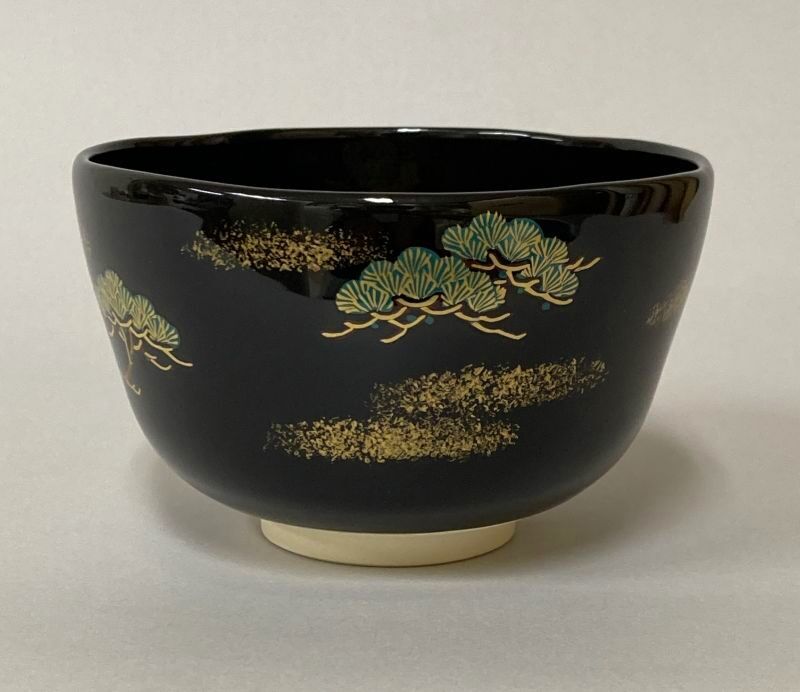 茶道具乾山金銀松茶碗
