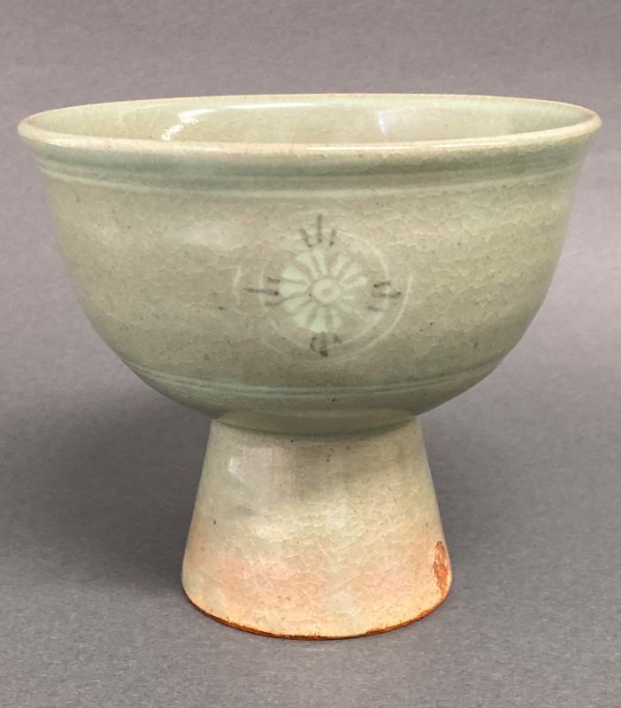 元から明時代 青磁 龍泉窯高足杯 馬上杯 青磁茶碗 唐物