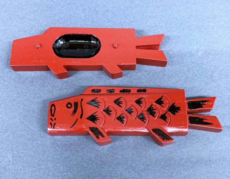 茶道具】淡々斎好写 鯉幟 香合 *竹澤紫峰* 端午