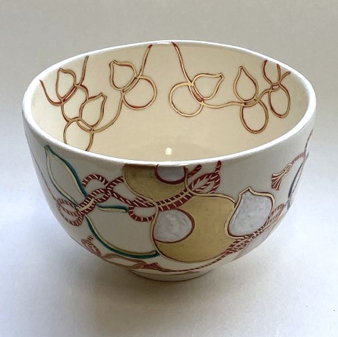 茶道具】仁清写 六瓢図 茶碗 *中村華峰*六瓢*無病