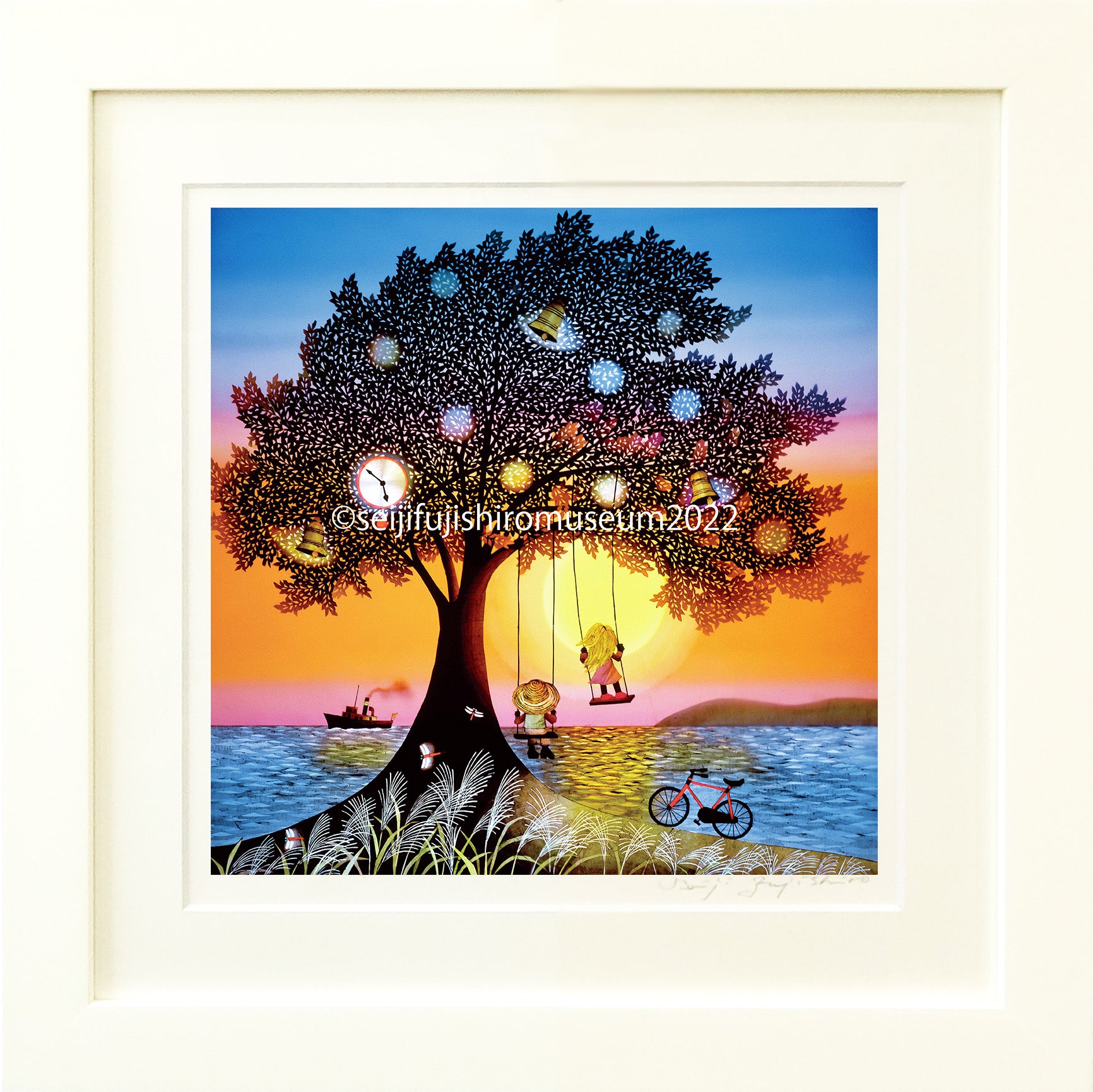 夕日のブランコ」FSM-154,160 ジクレー版画 – 藤城清治とラビの玉手箱