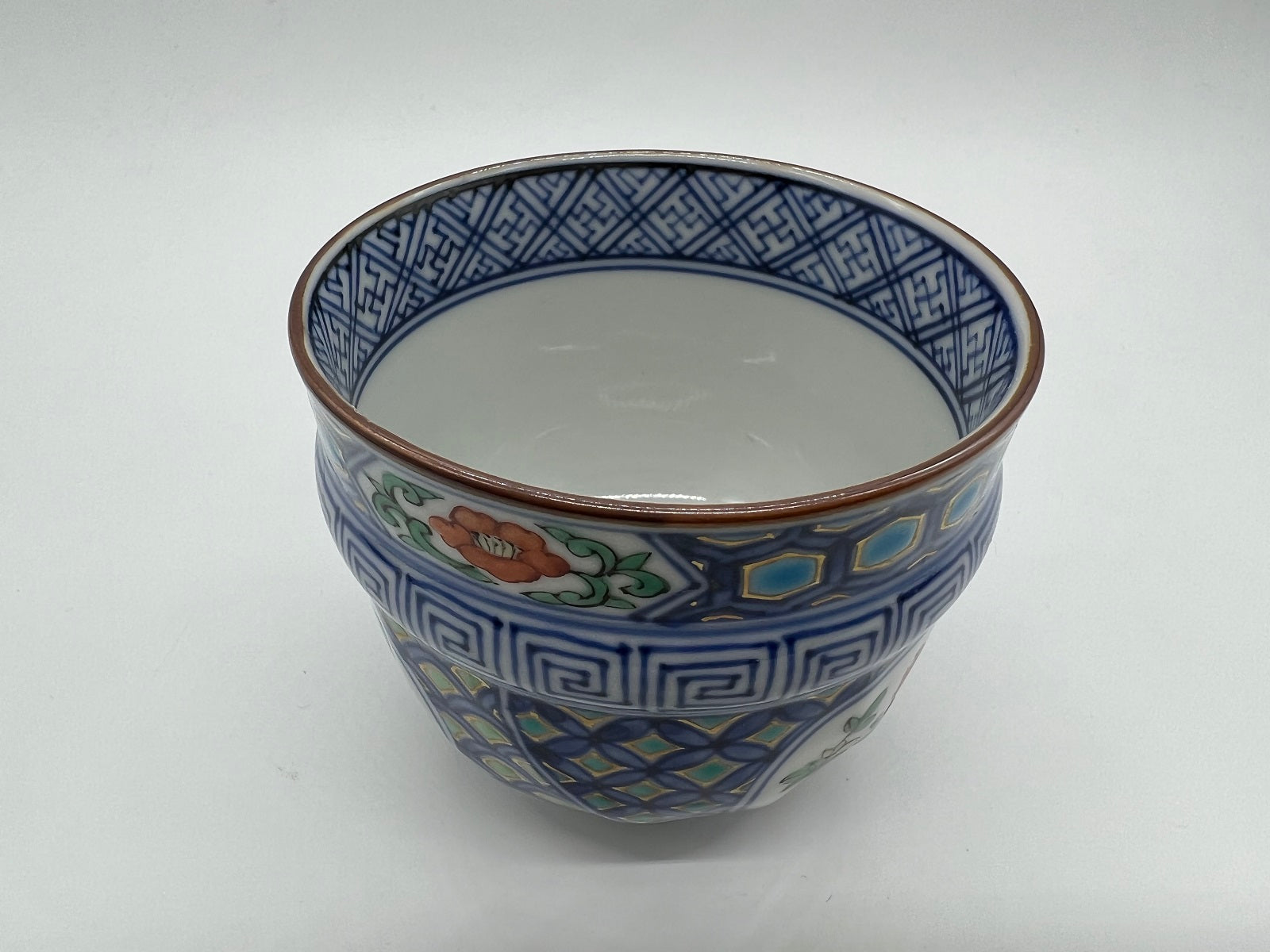 京焼 清水焼 栄泉作 紅丸草子湯呑み 小鉢 5客 三つ足 京焼 清水焼 栄泉