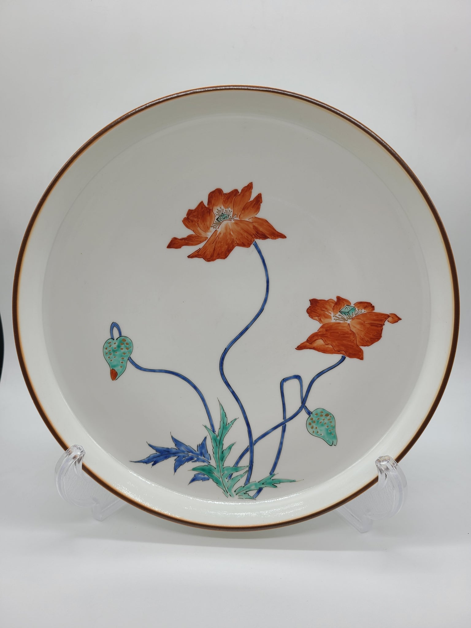 有田焼柿右衛門菊花染付絵皿木箱付