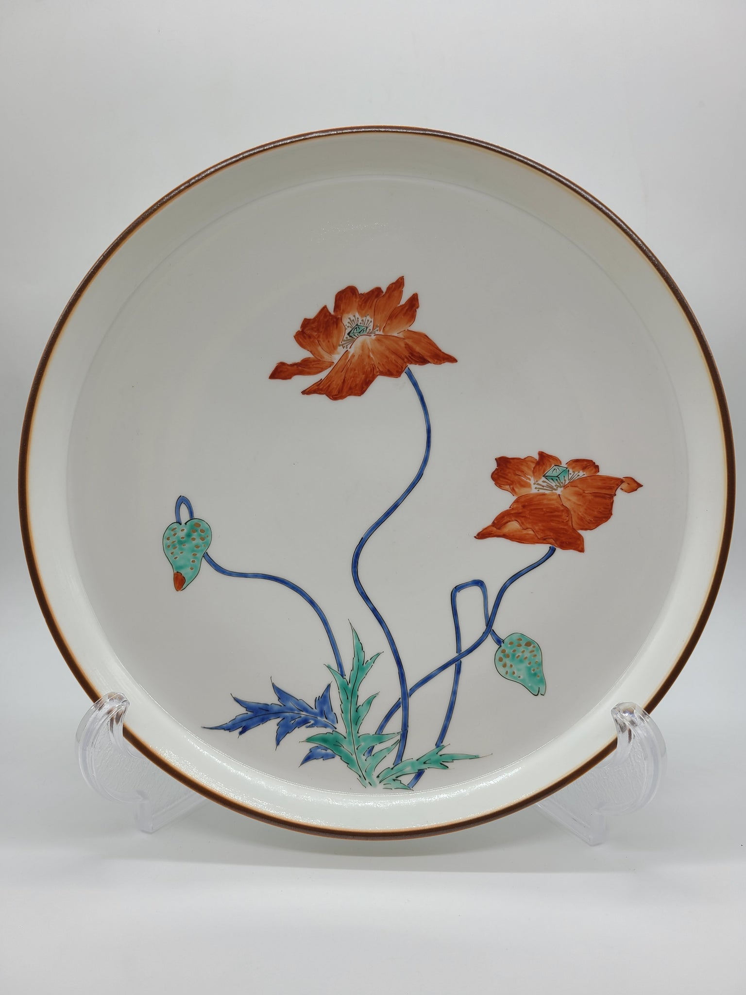 人間国宝 14代 酒井田柿右衛門 角皿 5枚 牡丹 14代