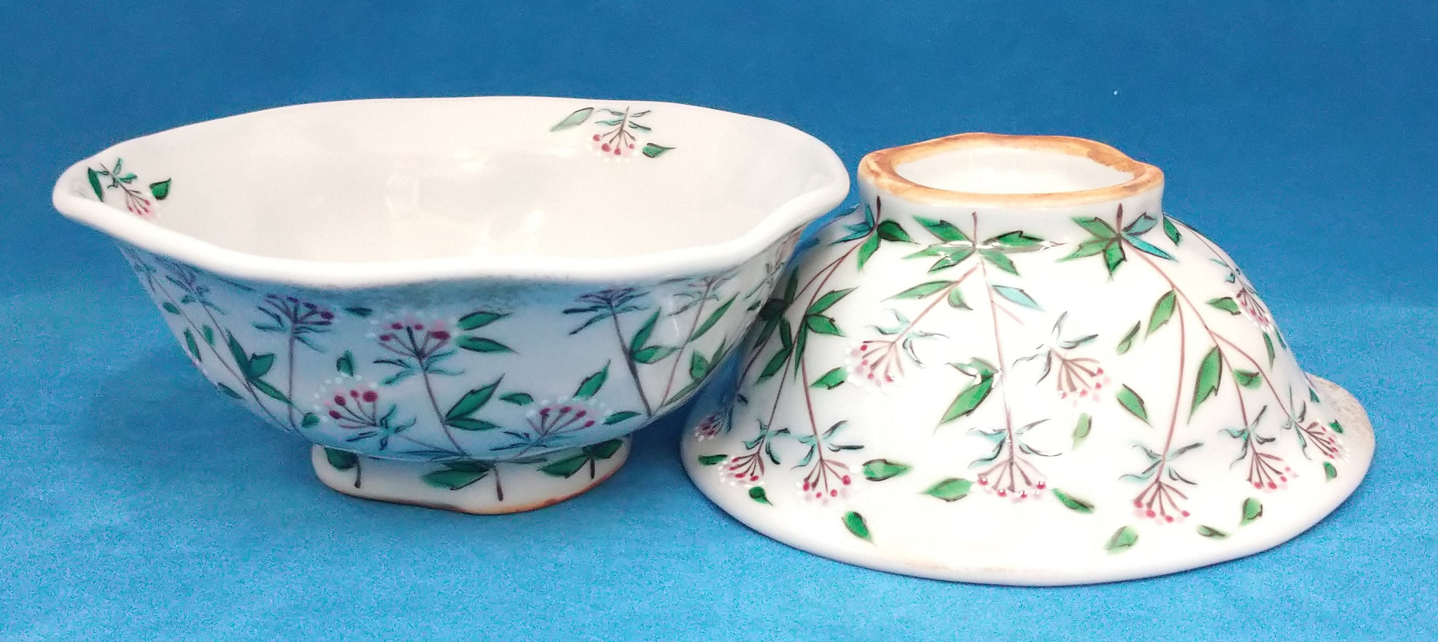 京焼・清水焼 村田幸之介(六齋窯) 捻り藤袴組飯碗 – SEIKADO