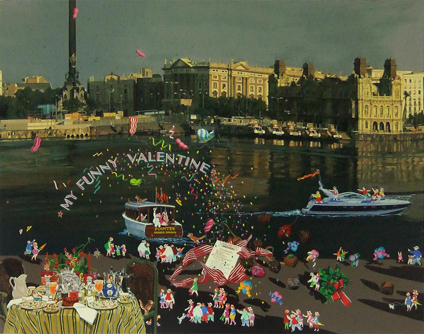 真作】【WISH】ヒロ・ヤマガタ「恋人たちのフェスティバル」シルク