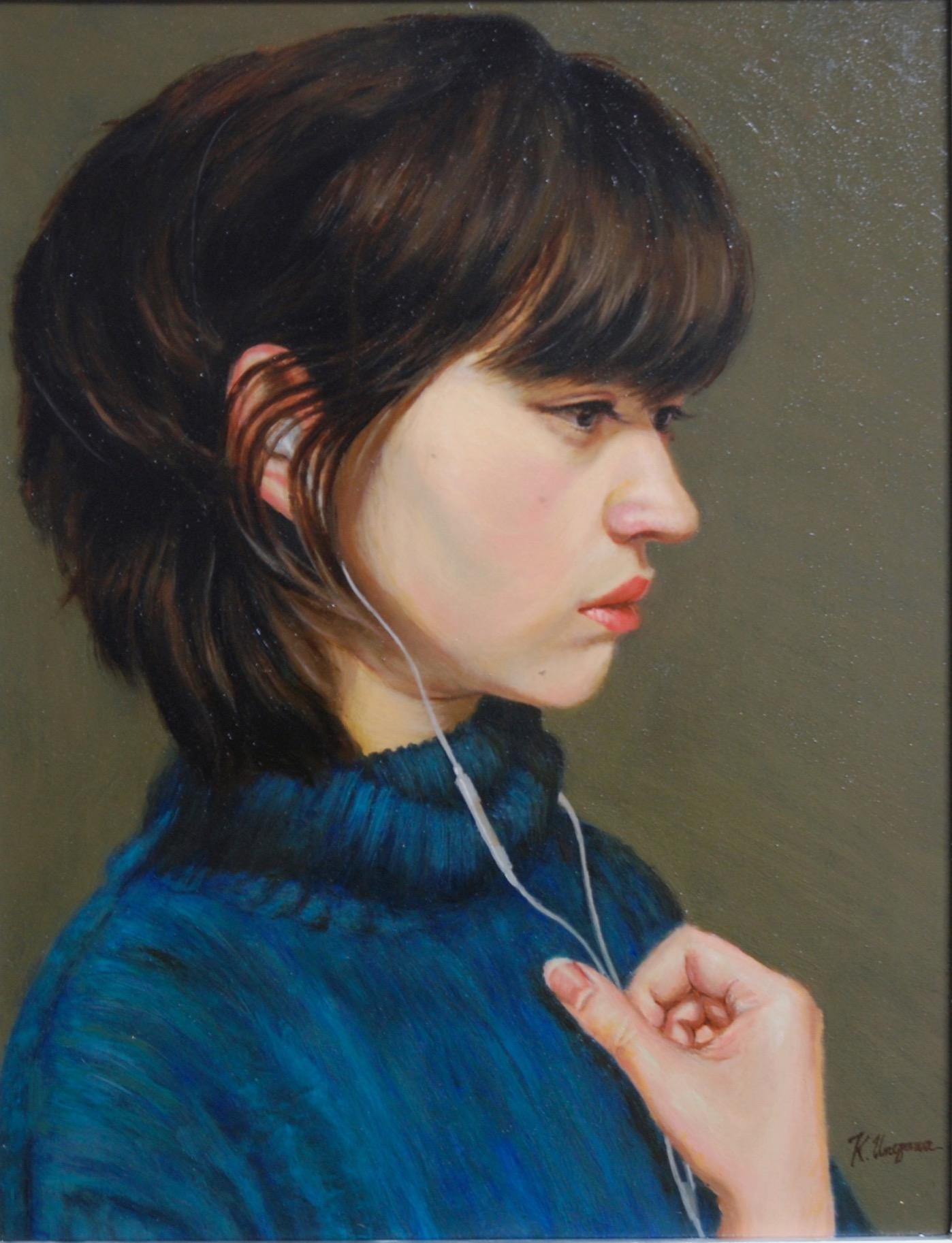 梅澤恭介 油彩 油絵 猫 アメリカンショートヘア アメショ 絵画 梅澤