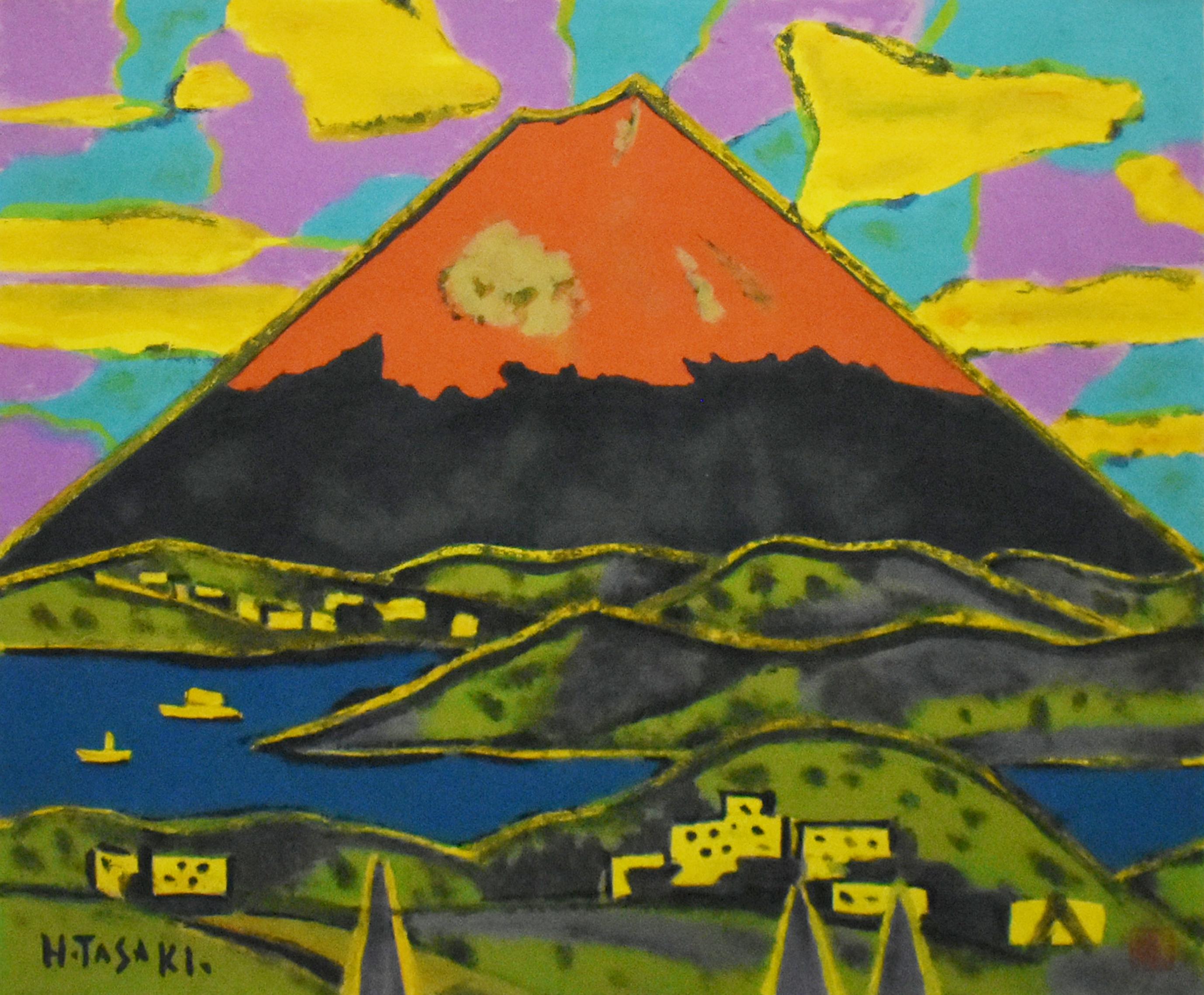 油彩画0号 「朱富士」 | ｜正光画廊