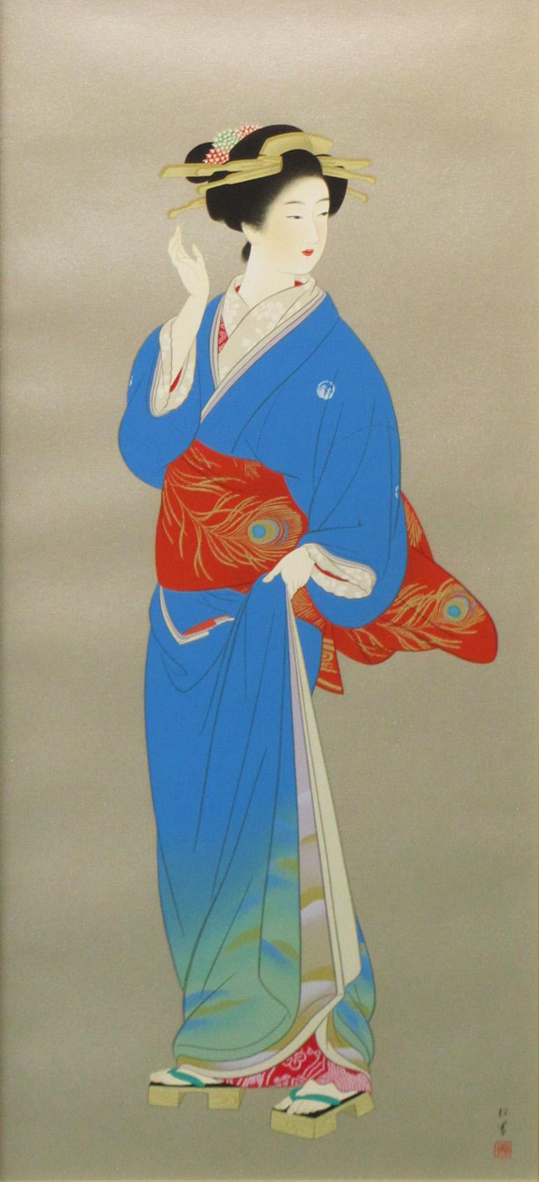 瞳（まなざし）』 ※京都の舞妓さん。 手描き1点物。（水彩防カビ保護