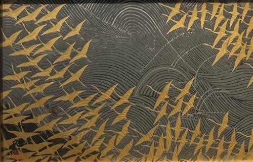 真作】【直筆サイン】加山又造「裸婦 95-B 黒」【リトグラフ】【額付