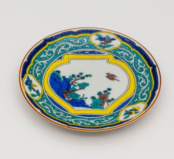 色絵 隅入角皿 5枚 色絵 隅入角皿 5枚 色絵隅入角皿5枚