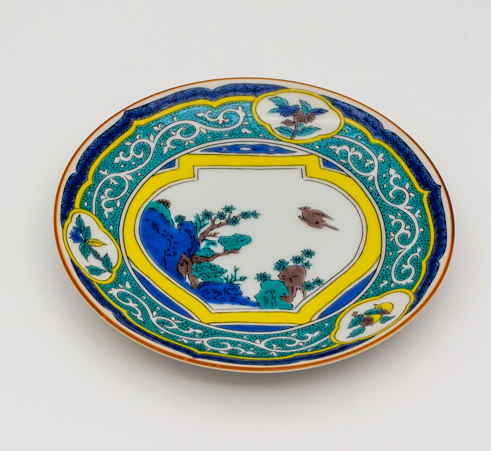 九谷焼 高砂・尉と姥図 一尺五寸 大皿】 九谷焼 高砂・尉と姥図 一尺五