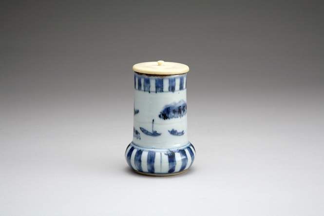 古染付染付南京鉢丼芙蓉手中国古美術明朝末期欠け