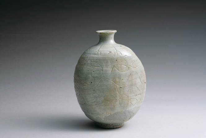 16世紀 高麗青磁白泥象嵌鉢 口径19㎝ 東Y7-1003☆2Fトヒサ 16世紀 高麗