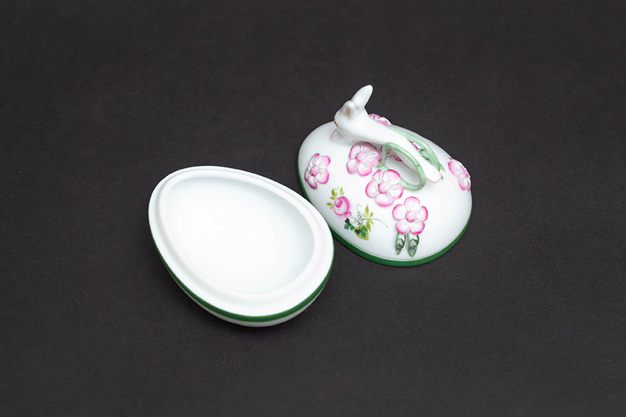 ヘレンド HEREND タマゴボックス ウィーンの薔薇 猫 ネコ ヘレンド