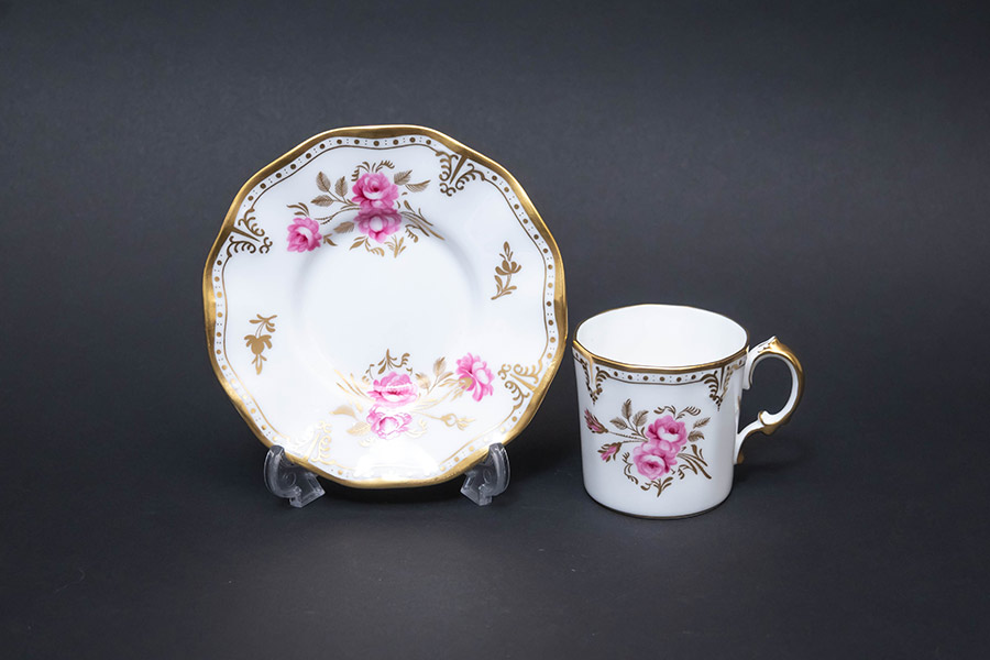 ロイヤル・クラウン・ダービー ロイヤルピンクストンローズ コーヒー