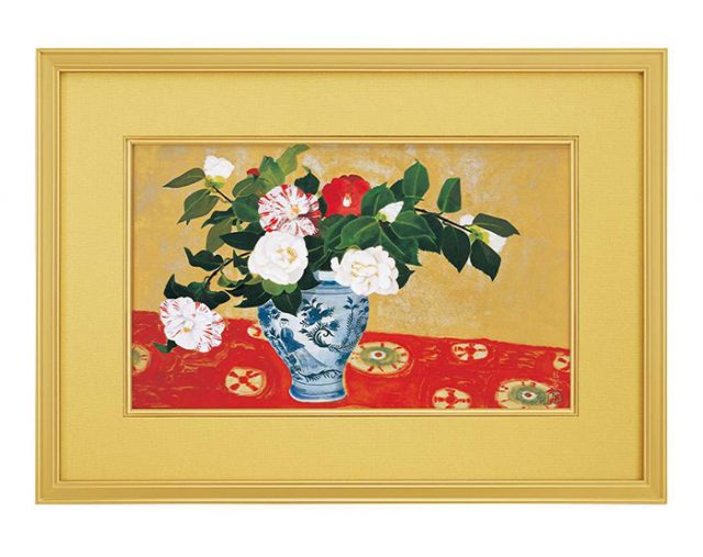 小倉遊亀 「紅梅」 リトグラフ 刷り込みサイン・作品証明シール有り