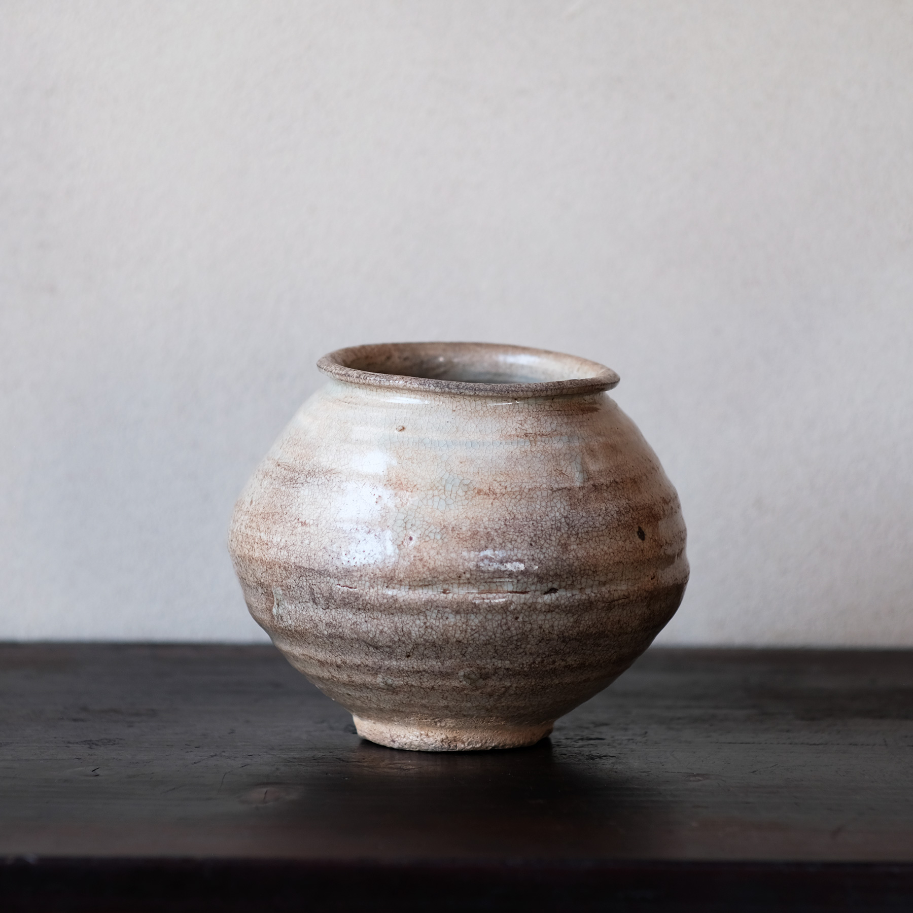 李朝壷 白磁 丸壷 塩笥壺 韓国オンギ.骨董品.スッカラ.アンティーク