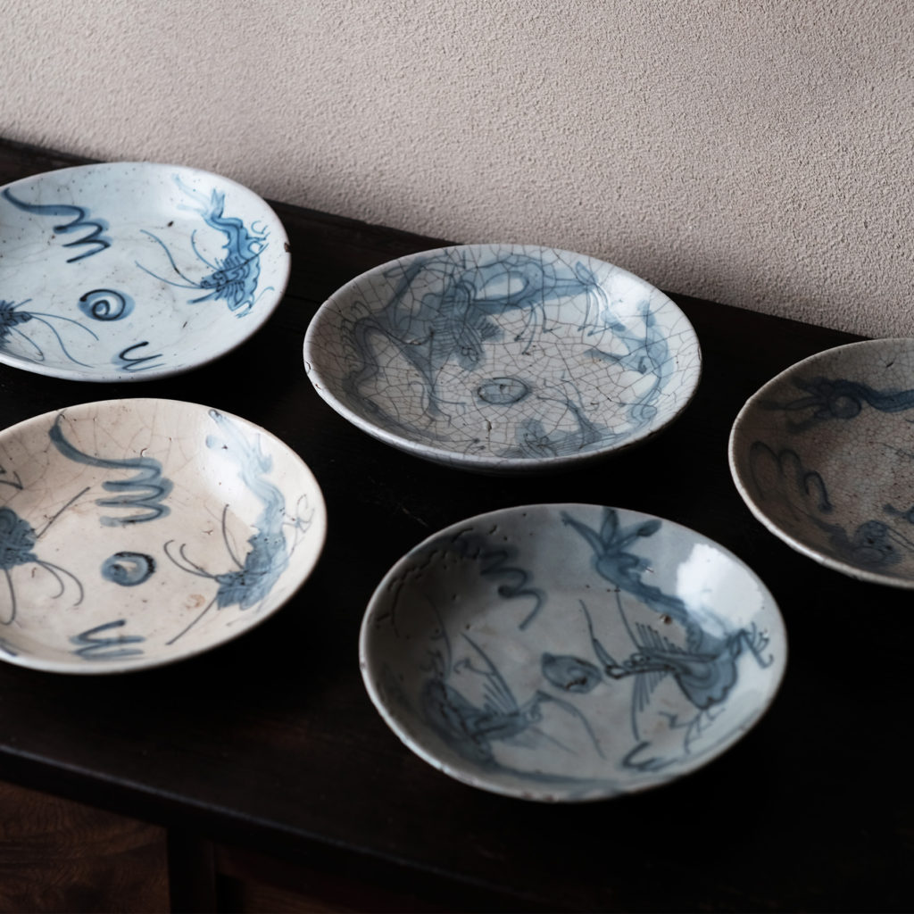 明朝 漳州窯 青花皿 五客組 | 骨董と詩学 Antique & Poetics | 蛇韻律