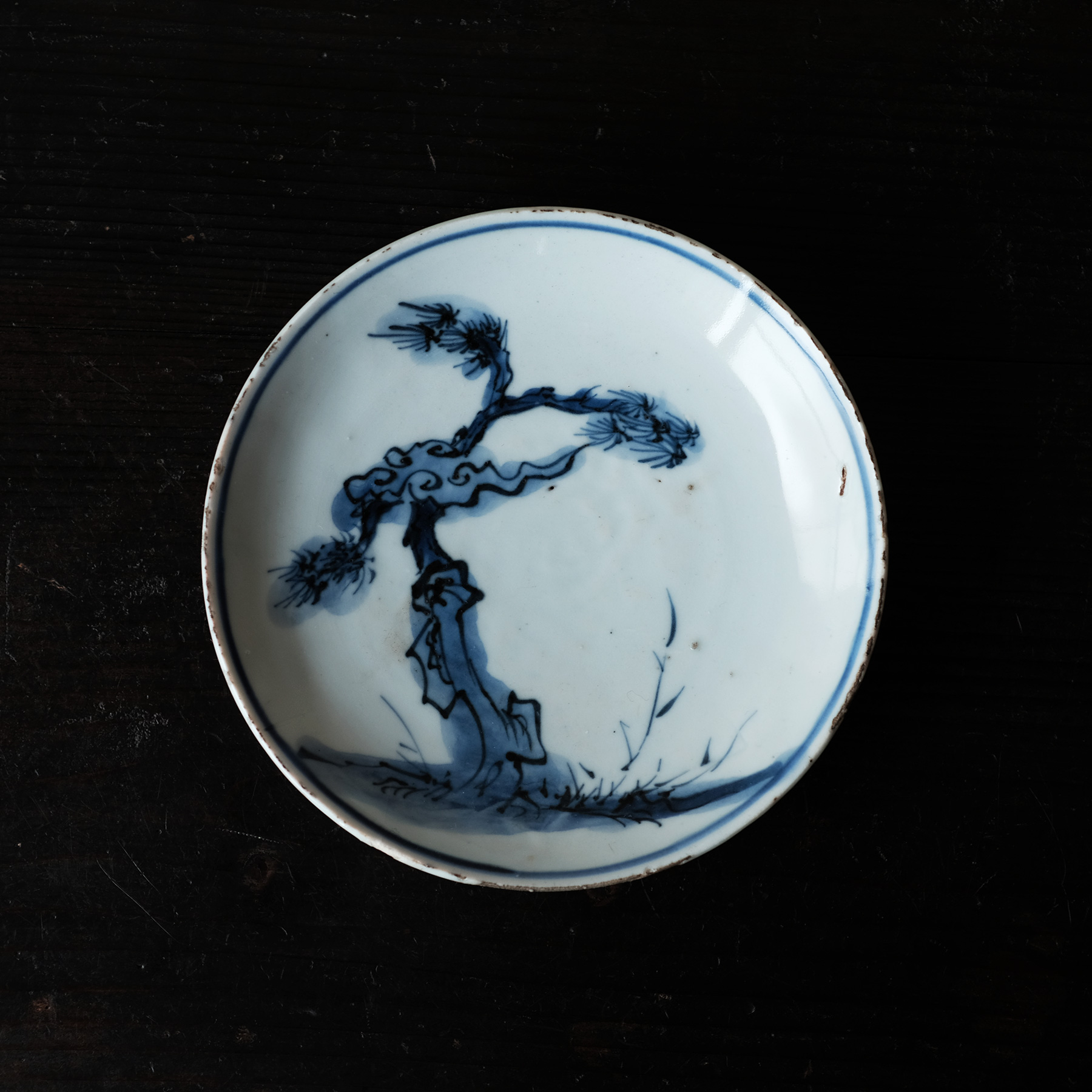 明末清初 古染付 中皿 骨董 古美術 明末清初 古染付 中皿 骨董 古美術