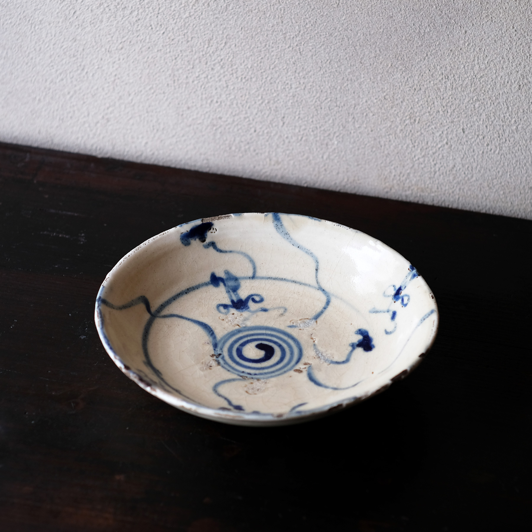 中国清朝期 古染付 新渡 青花盃 購入 東H5-0822①タトチ 中国清朝期 古