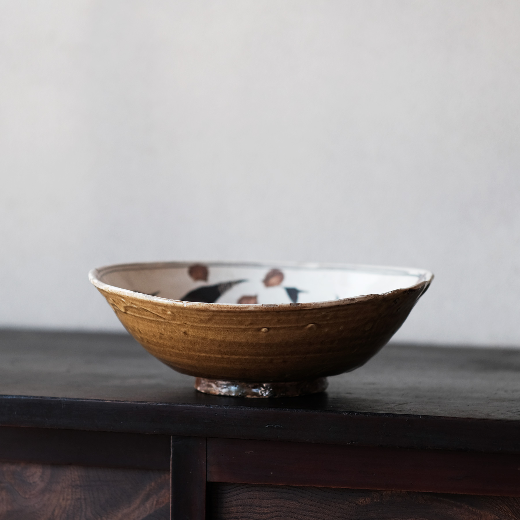 中国古美術 中国古陶磁器 古玩 明朝明代頃 磁州窯系 鉄釉 象取手 獣口