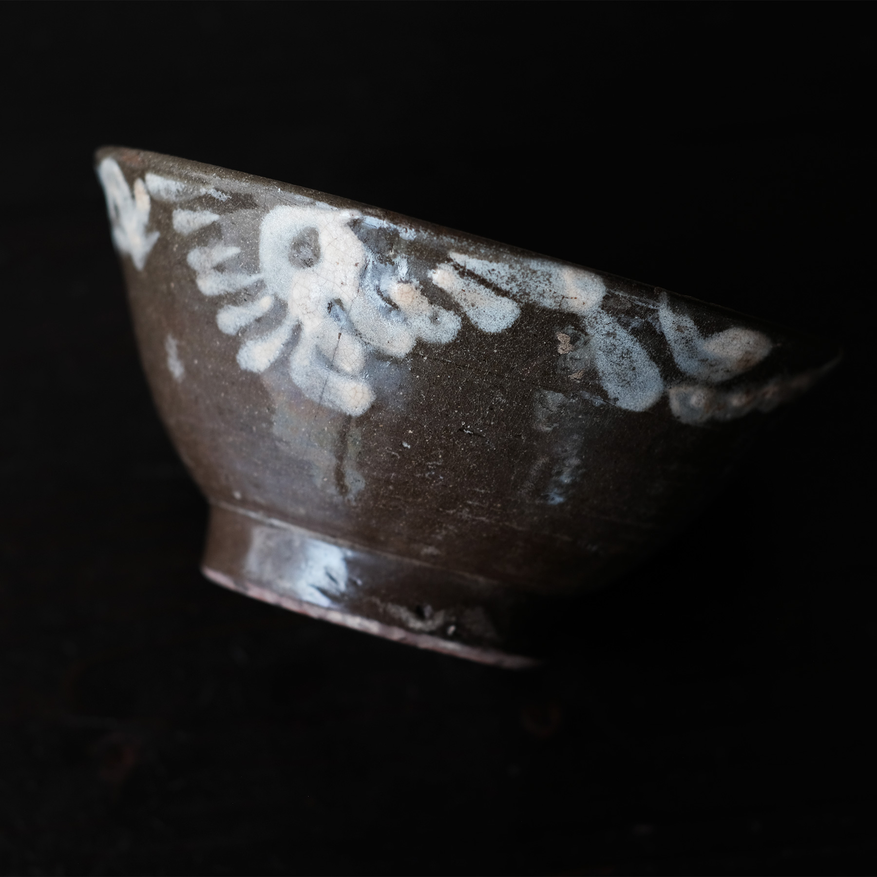 古琉球窯 茶碗 マカイ 直径約14cm 沖縄 琉球 古美術品 骨董品 古