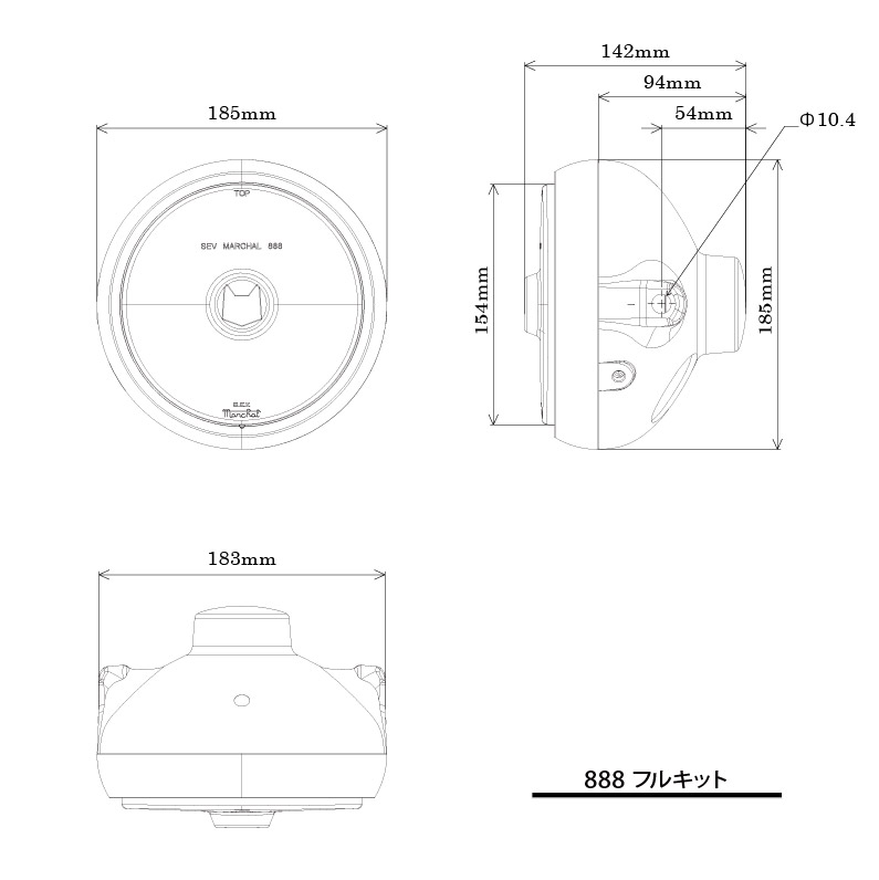 888ドライビングランプ フルキット クリアーレンズ メッキケース