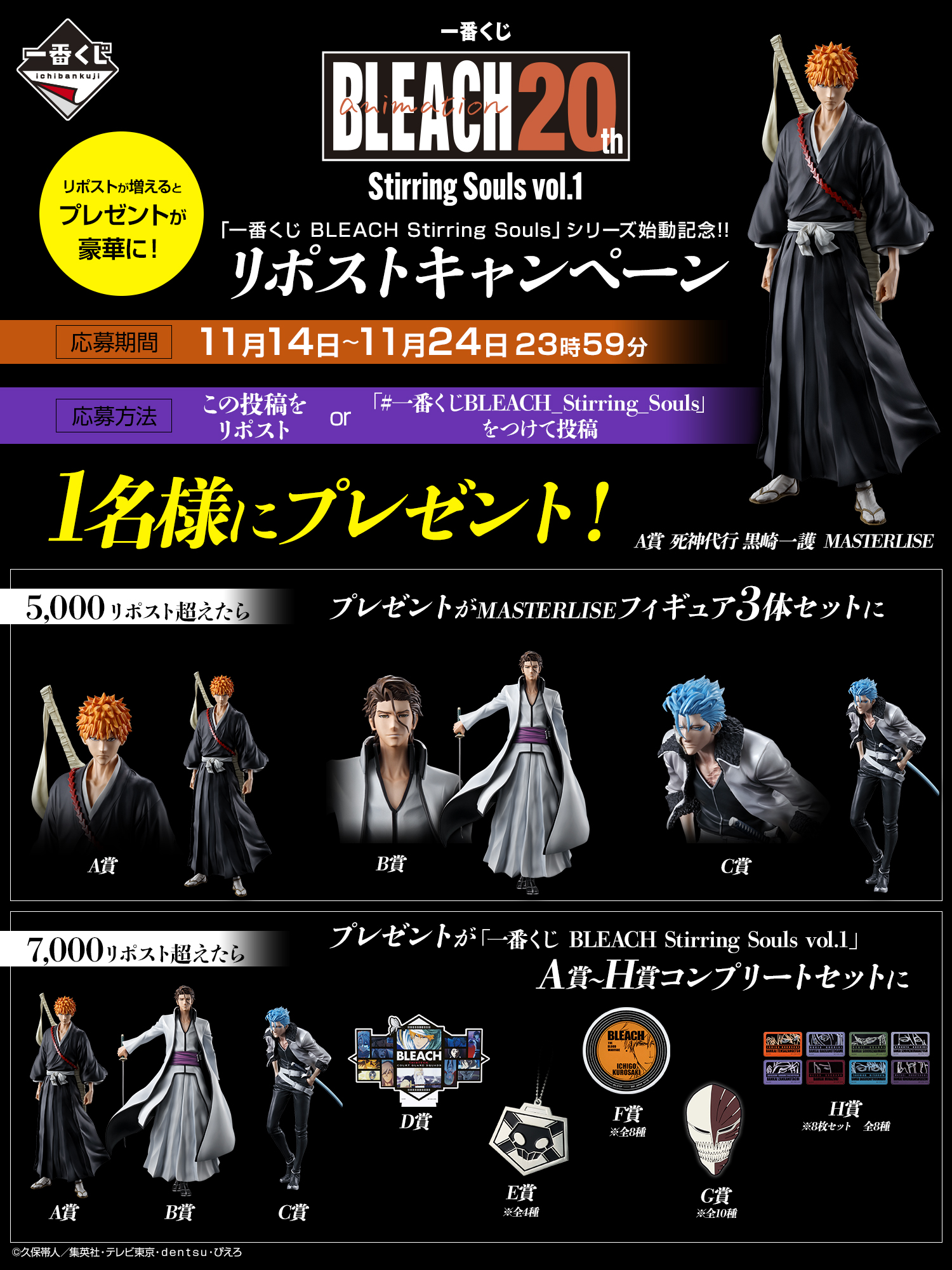一番くじ BLEACH Stirring Souls vol.1｜一番くじ倶楽部｜BANDAI