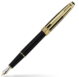 35986 Montblanc Meisterstuck Solitaire Doue Gold & Black Fountain Pen