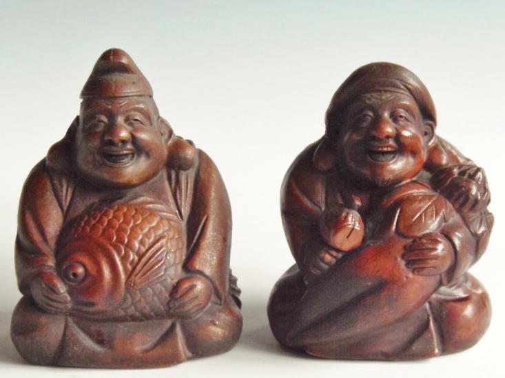 在銘 友弘作 大黒天 古備前焼 在銘 友弘作 大黒天 古備前焼