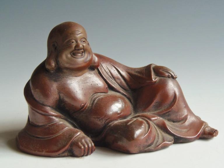 古備前焼の布袋様置物