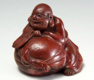 古備前焼の布袋様置物