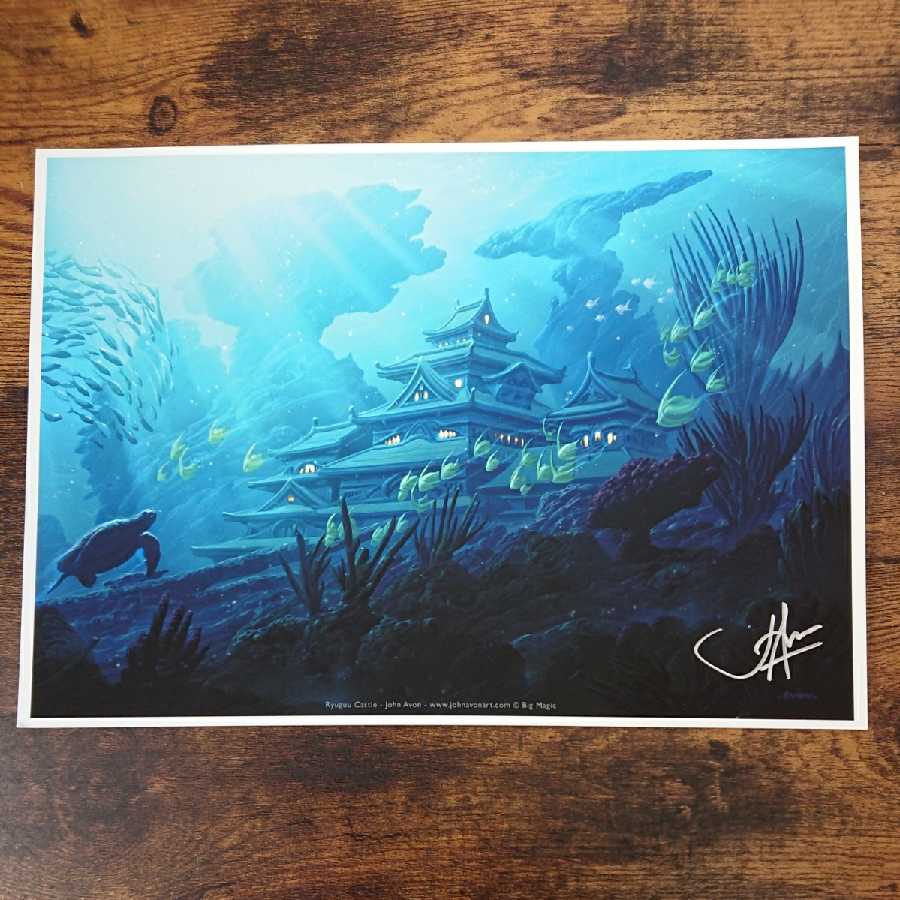 MTG 島 John Avon サイン入り プレイマット MTG 島 John Avon サイン