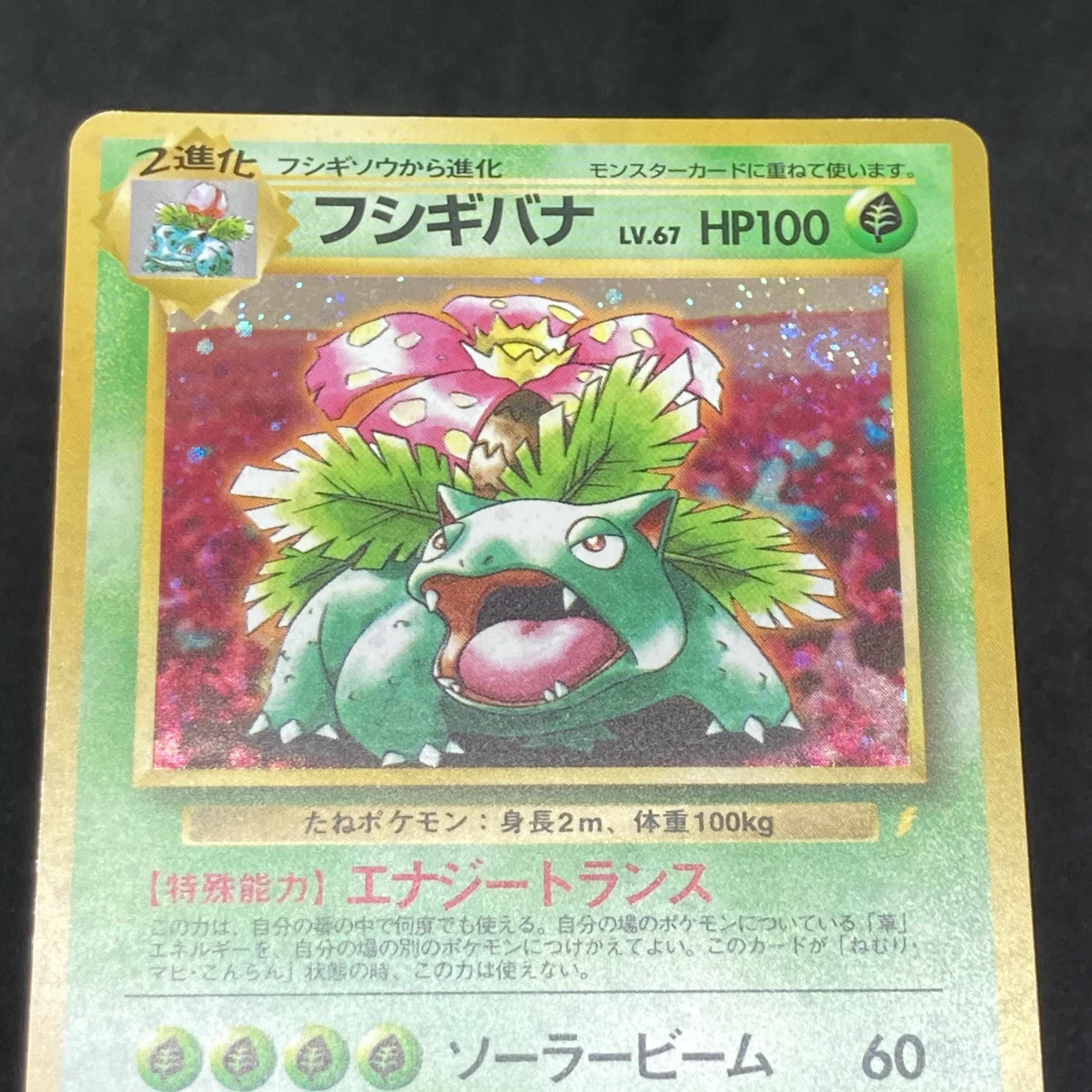 旧裏ポケモンカード【フシギバナ】_とりかえっこプリーズ ☆渦巻きホロ