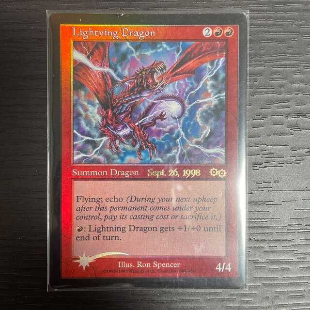 MTG 稲妻のドラゴン プレリリースfoil 1枚 稲妻のドラゴン Lightning
