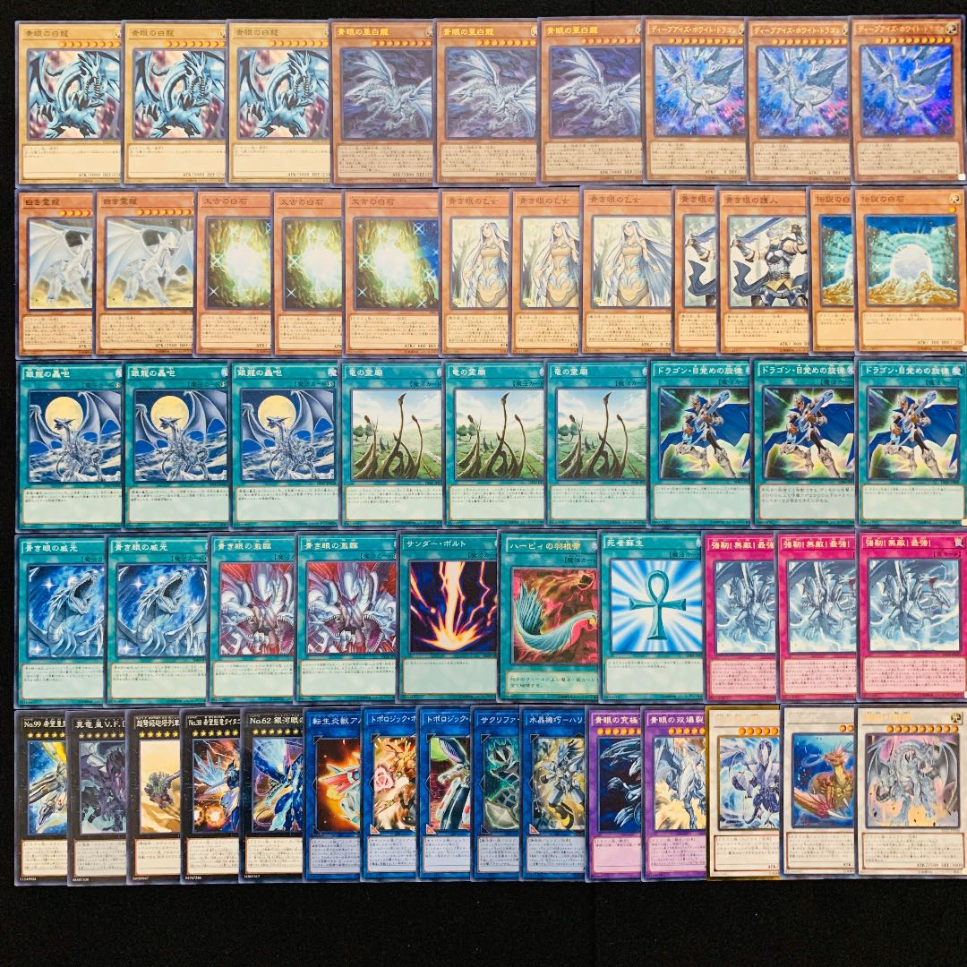 遊戯王 No.200 青眼 ガチ構築 デッキ40枚＋EX15枚 ブルーアイズ 30枚