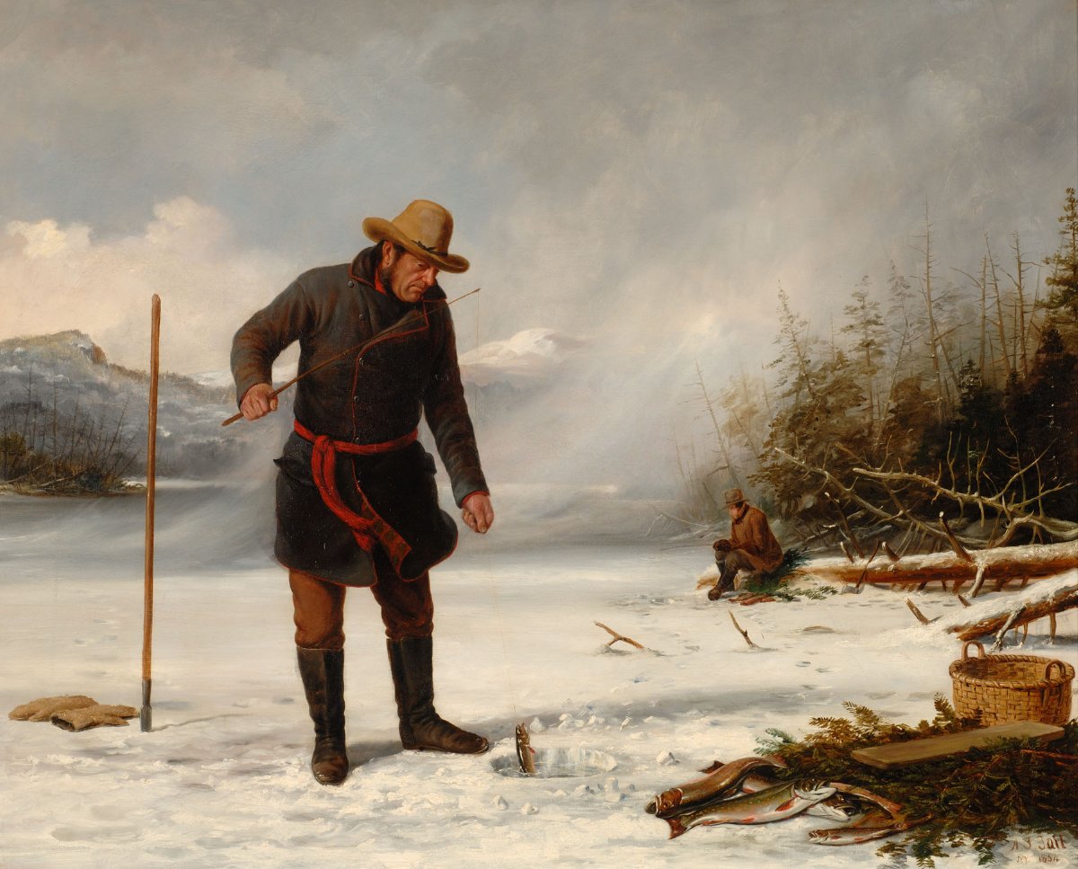 Ice Fishing エッチング 版画 Robert W. Weller Fishing Through the