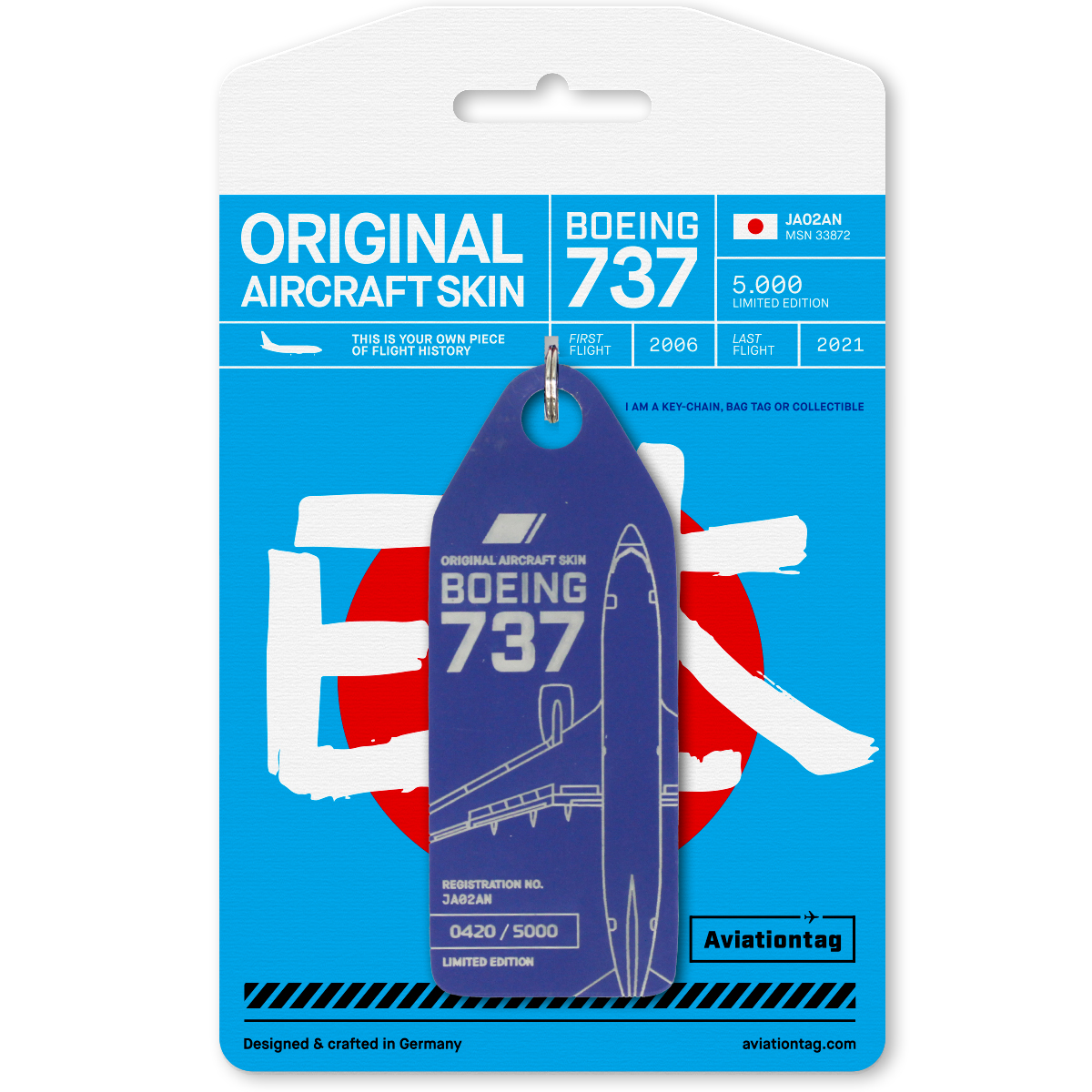 セット】ANA B737-700 + タグ キーホルダー 1/400 セット】ANA B737