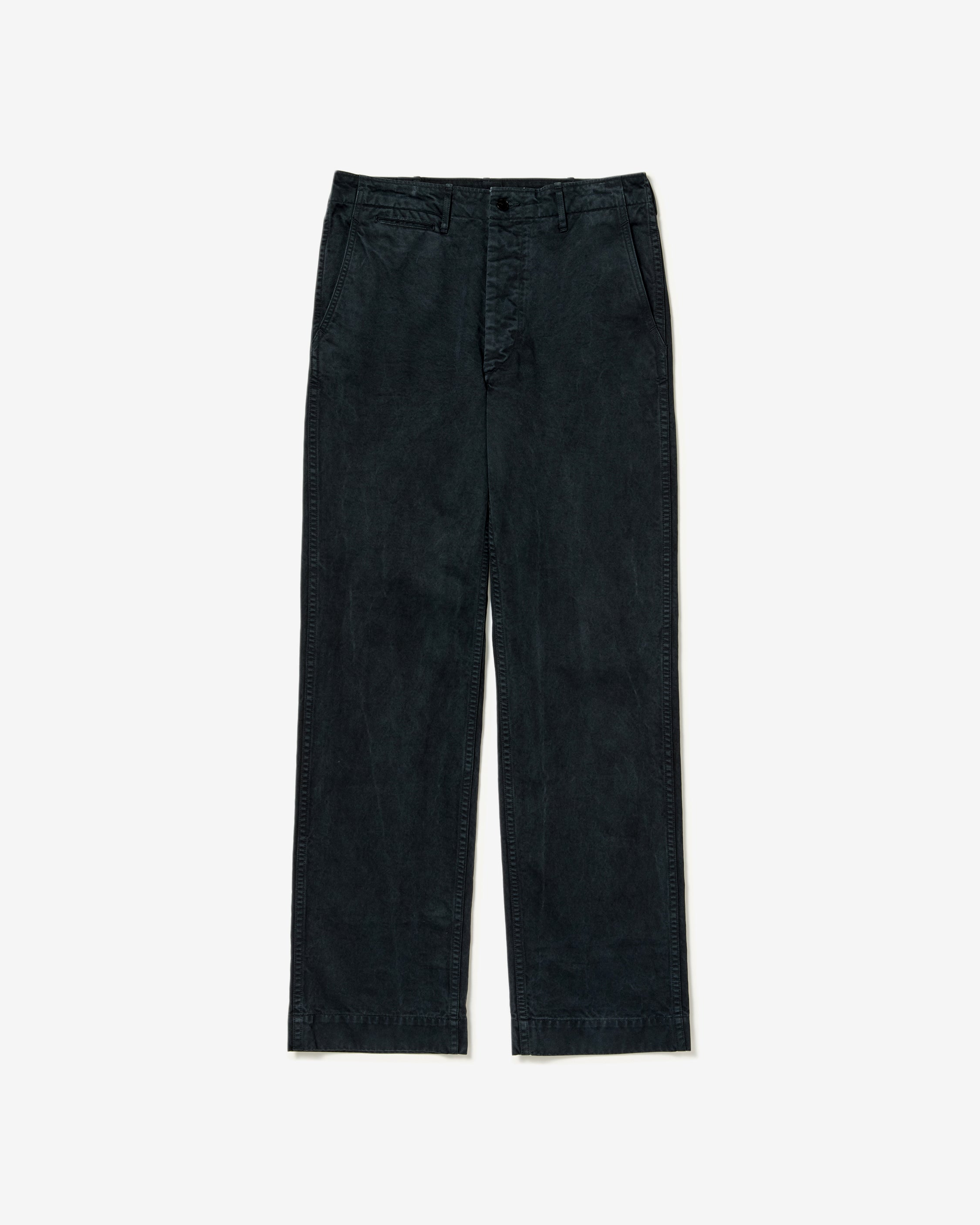 AURALEE: Product Dyed Finx Chino Narrow Pants (Black) | DSMG E-SHOP