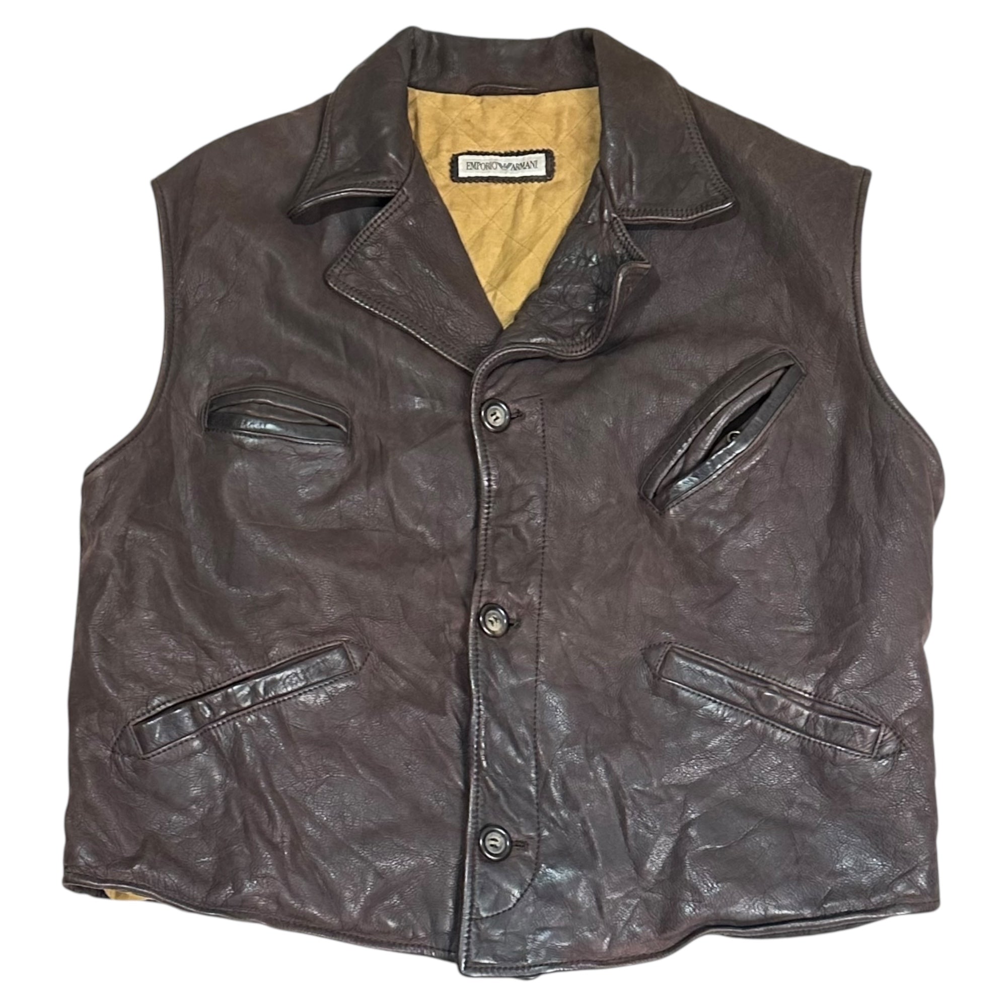 EMPORIO ARMANI(エンポリオアルマーニ) 90's Button Leather Vest 90