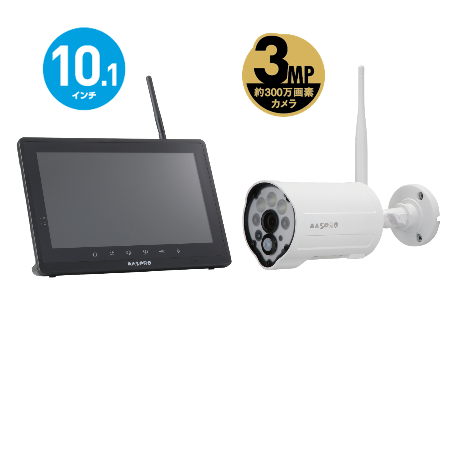 WC3A10ML(10インチモニター モニター：ブラック、カメラ：ホワイト